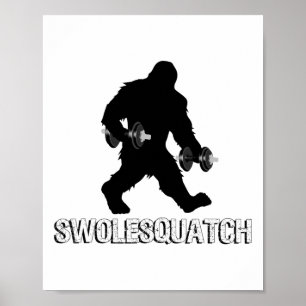 Poster Poids de haltère de musculation de Bigfoot Sasquat
