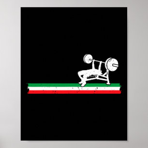 Poster Poids italien Benchpress Italie Drapeau poids