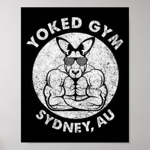 Poster Poids Lift Yoked Gym Sydney Flex Muscle Kangaroo