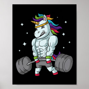 Poster Poids Unicorn - Funny Deadlift Et Gym Gif