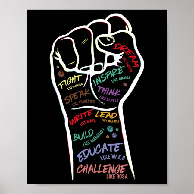 Poster Poignée Black Lives Problème Black Histoire Mois (Devant)