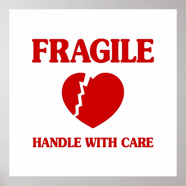 Poster Poignée Cardiaque Fragile Avec Soin (Devant)
