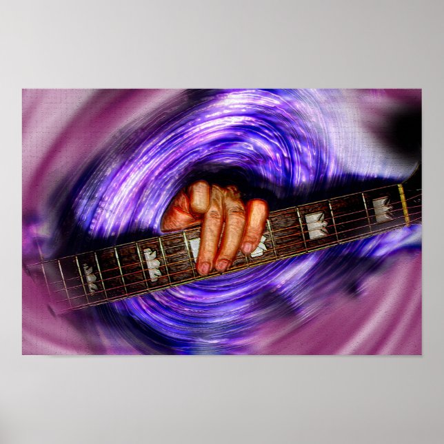 Poster Poignée de guitare violet Vortex (Devant)