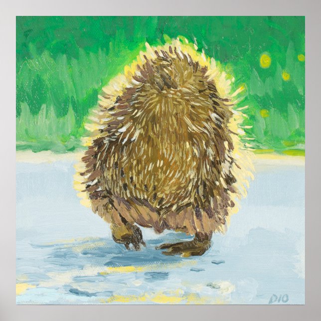 Poster Poignée de hérisson, Cochon de haie adorable (Devant)
