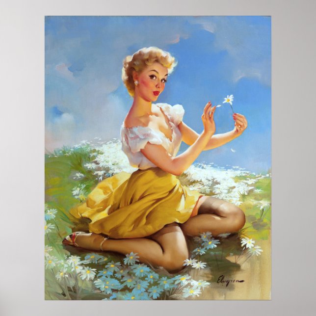 Poster Poignée de marguerite vers le haut (Devant)