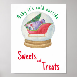 Poster Poignée de père Noël - Douceurs et friandises
