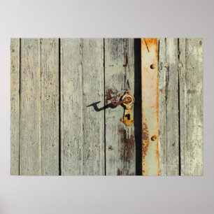 Poster Poignée patinée de porte rouillée