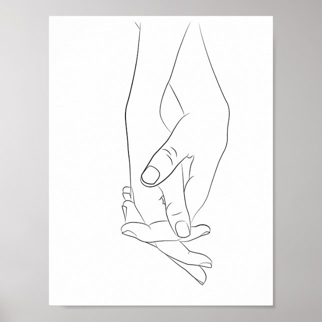 Poster Poignées minimes Ligne Art mignon Simple tendance (Devant)
