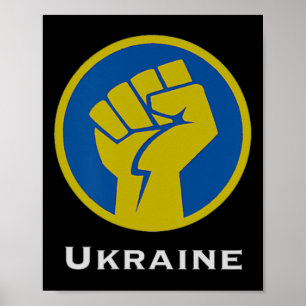 Poster Poing de combat ukrainien aux couleurs du drapeau