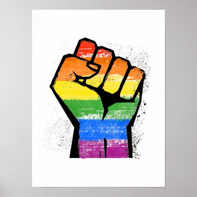 Poster Poing de résistance LGBT (Devant)