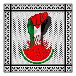 Poster Poing de résistance palestinienne sur le symbole d
