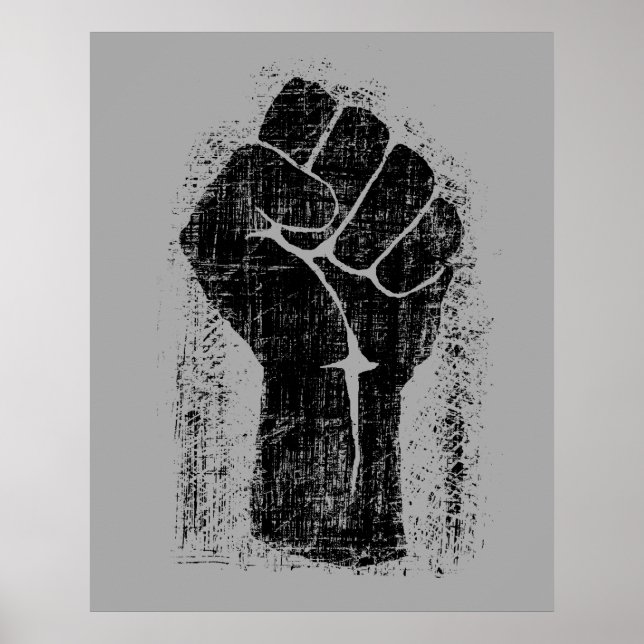 Poster Poing de solidarité dans le style désorganisé (Devant)