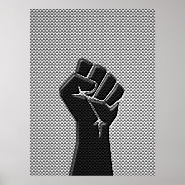 Poster Poing de solidarité en fibre de carbone (Devant)