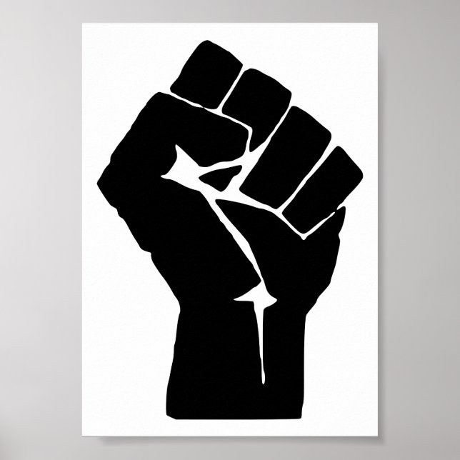 Poster Poing noir levé - Manifestation de résistance (Devant)