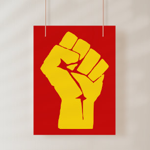 Poster Poing, Rebelle, Émeute, Résistance, Style Communis