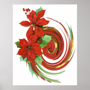 Poster Poinsettia Swirl
