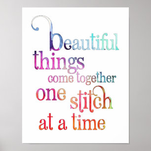 Poster Point de tricot de couture