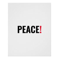 Point d'exclamation de paix blanc noir rouge anti-