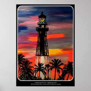 Poster "Point FL, bruit de phare de phare !" peinture