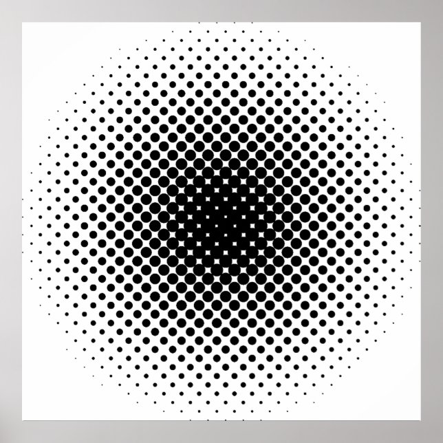 Poster Point motif demi-ton moderne rétro (Devant)