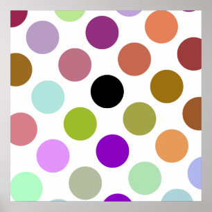 Poster Points Colorés Brown Et Verts