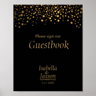 Poster Points Confetti Foil Noir et Or