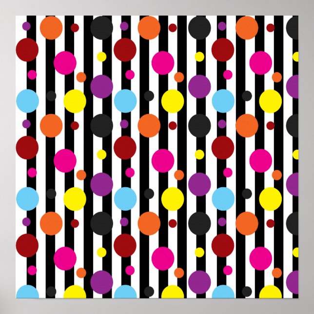 Poster Points Et Bandes (Devant)