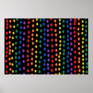 Poster Points Rainbow Candy sur noir