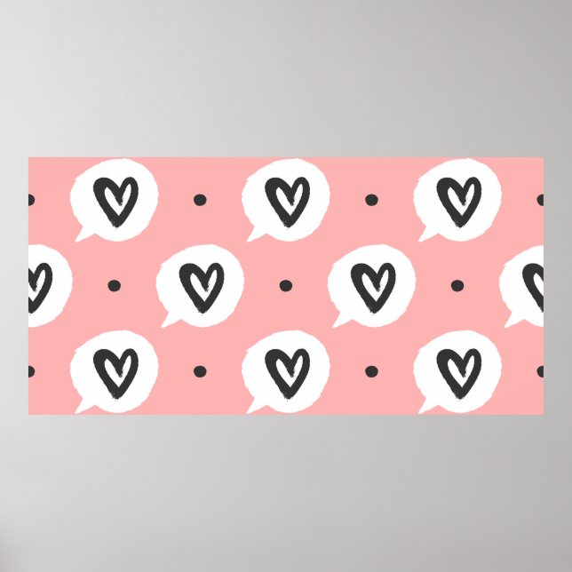 Poster Points ronds et bulles de la parole avec des conto (Devant)