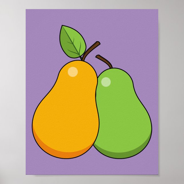 Poster Poires jaunes et vertes (Devant)