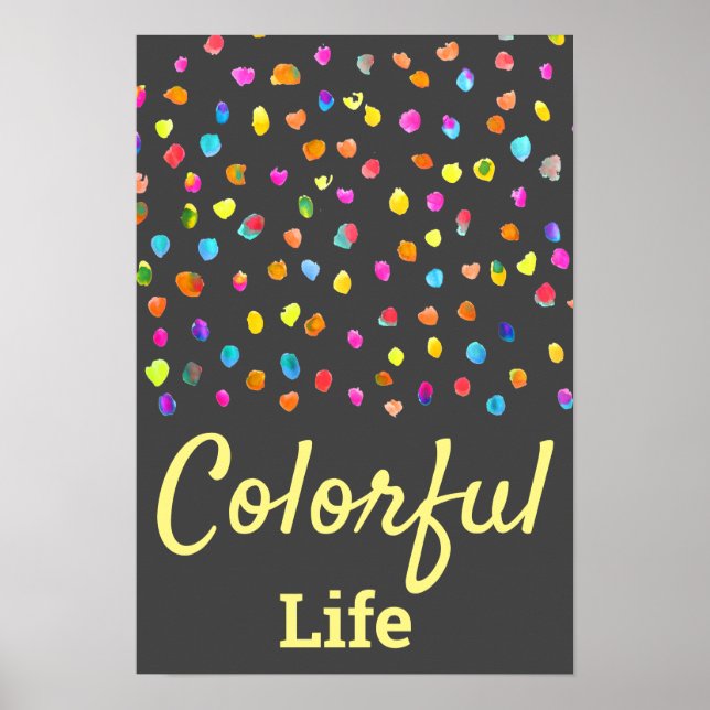Poster Pois aquarelle boho pop art (Devant)