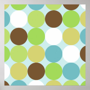 Poster pois bleu Brown