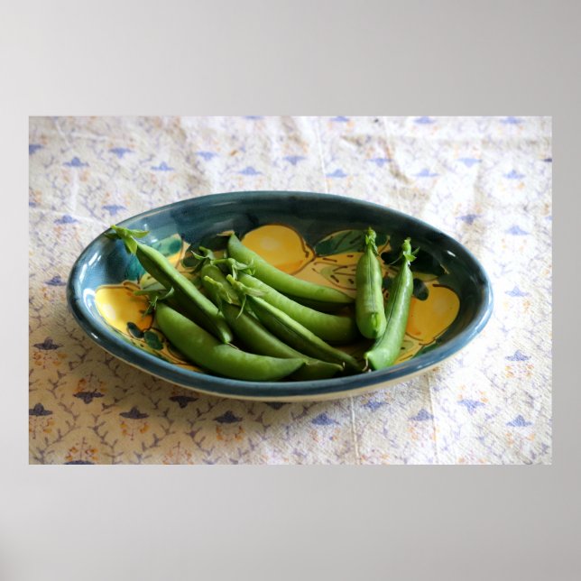 Poster Pois de sucre dans un plat (Devant)