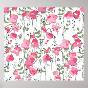 Poster Pois doux : Texture Florale d'été.