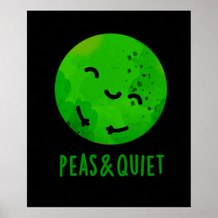 Poster Pois Et Tranquille Pois De Veggie Pun Pois Sombre