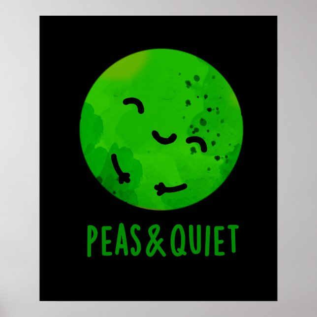 Poster Pois Et Tranquille Pois De Veggie Pun Pois Sombre  (Devant)