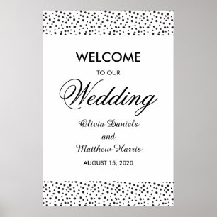 Poster Pois. Mariage noir et blanc