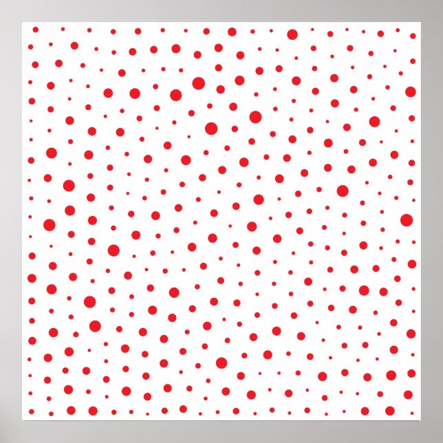 Poster Pois modernes élégants - Rouge - Personnaliser BG (Devant)