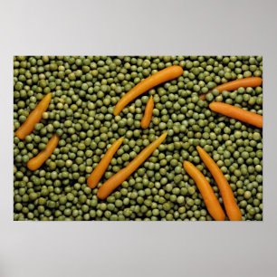 Poster Pois verts et carottes