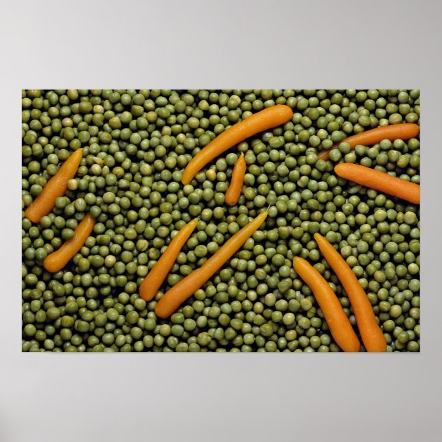 Poster Pois verts et carottes (Devant)