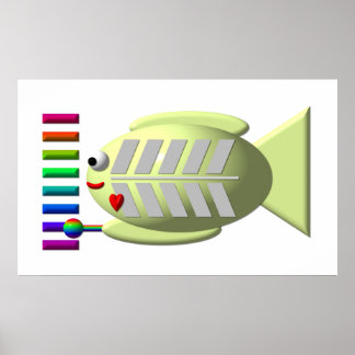 Poster Poisson à rayons X jouant le Xylophone