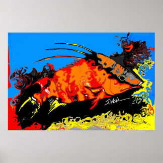 Poster Poisson Abstrait