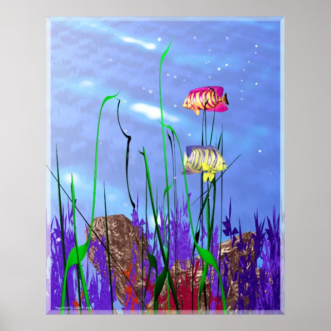 Poster Poisson-ange 3d coloré (Devant)