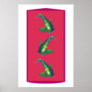 Poster Poisson ange - Élégance sur fond teinté de magenta