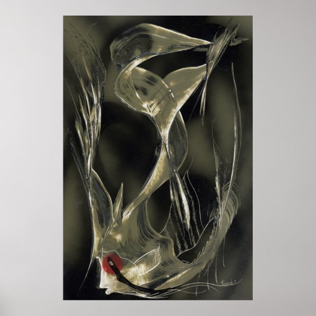 Poster Poisson Angel Abstrait (Devant)
