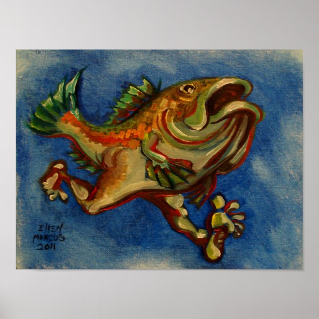 Poster Poisson avec pattes (Devant)