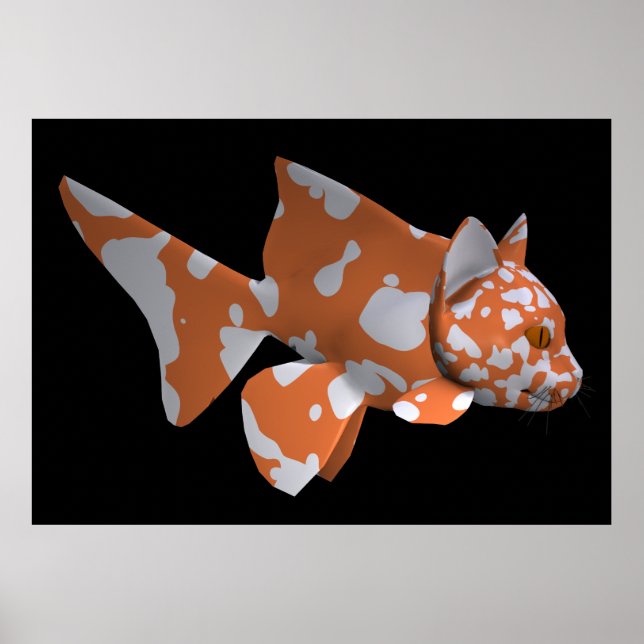 Poster Poisson blanc-orange (Devant)