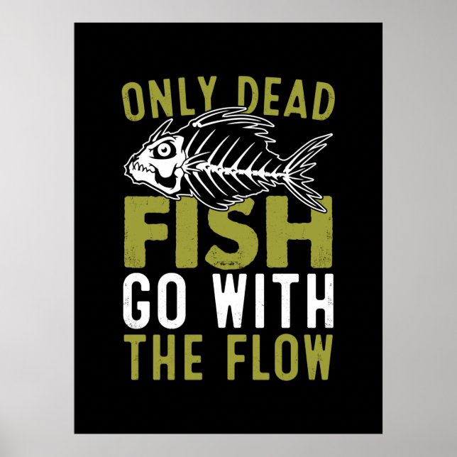 Poster Poisson-cadeau Fisher Aller Avec Le Flux (Devant)