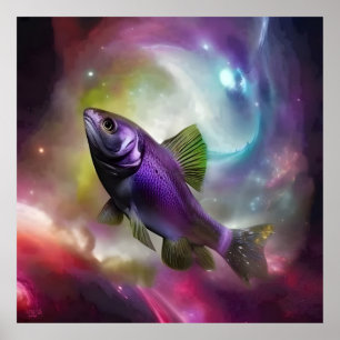 Poster Poisson cosmique AAI Imaginaire Art numérique Impr