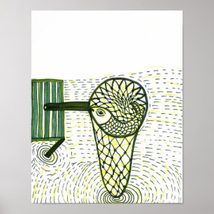 Poster Poisson dans le filet